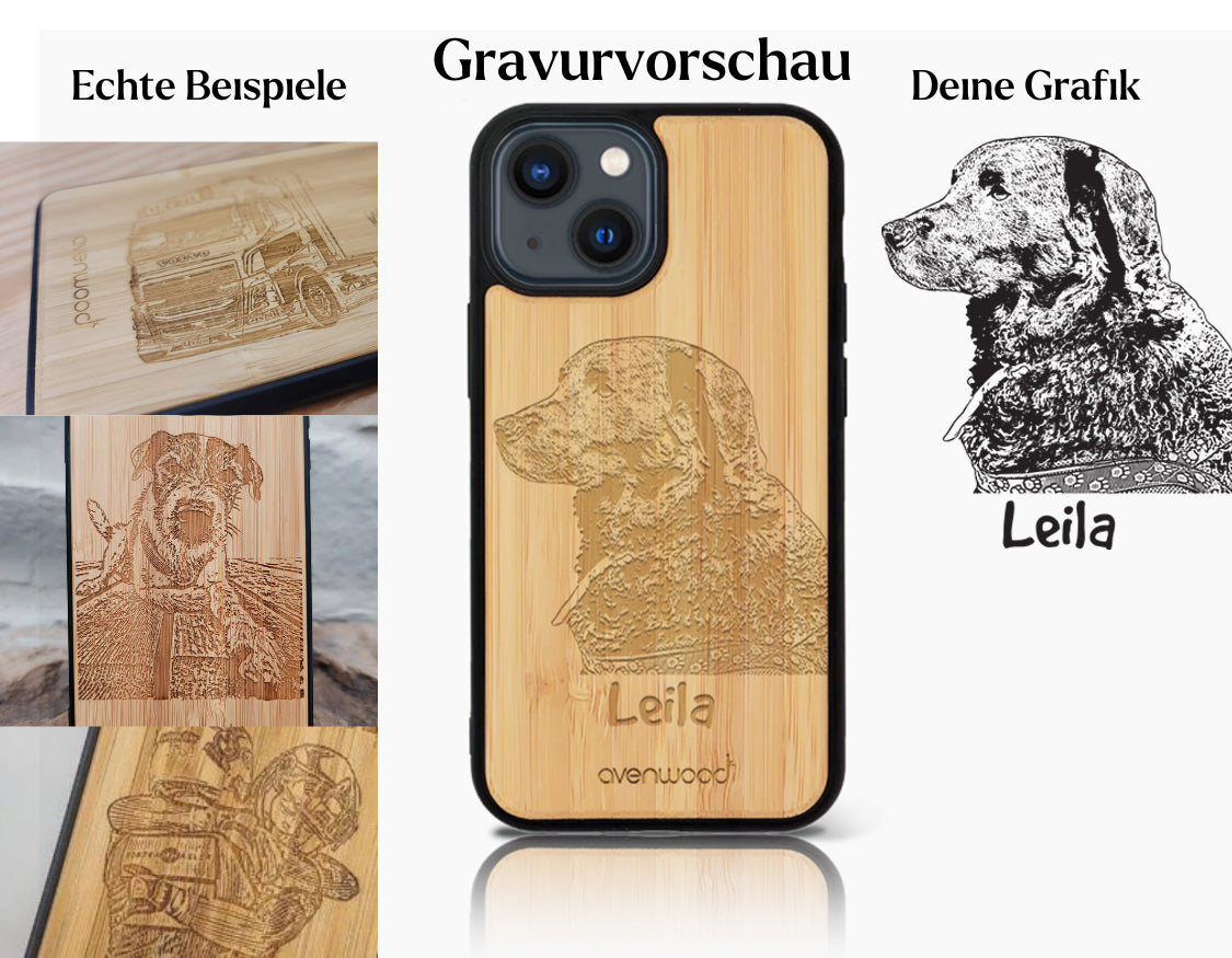 INDIVIDUELL iPhone 13 Mini Bambus-Kunststoff